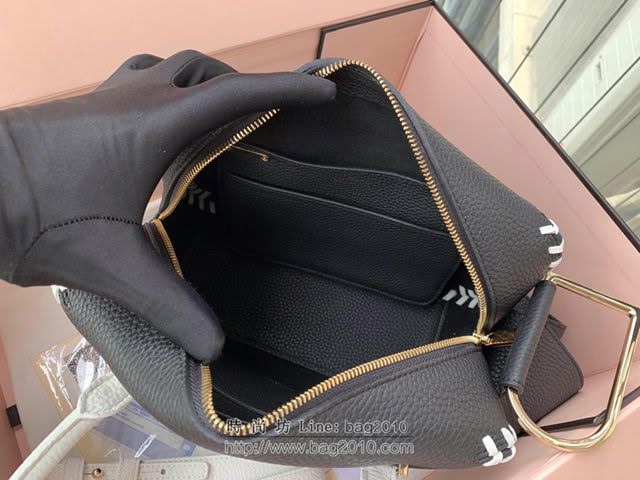 DELVAUX女包 標誌性包款 旋轉拎著提把D扣環 德爾沃女手提包 CL0028 編織黑 Delvaux信封袋  fcs1256